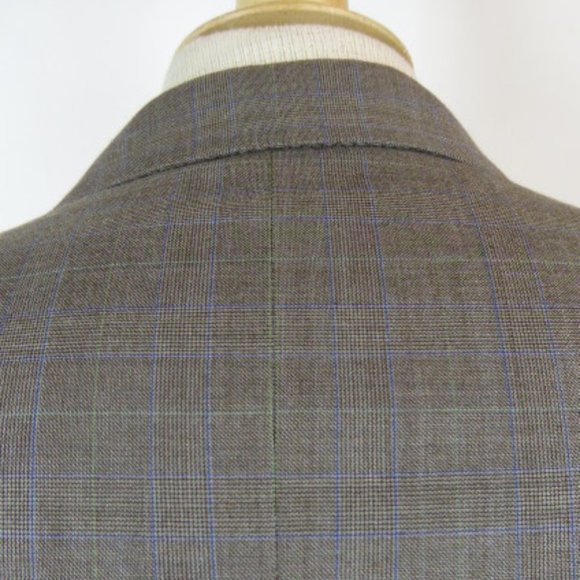 BELVEST suit 2 piece gray wool 2 button plaid jacket pants 42 made in Italy - Picture 4 of 11